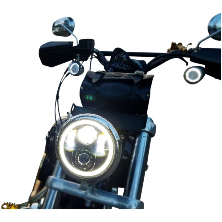 Framlampa Pg 5.75" Halo Klar/Krom CUSTOM DYNAMICS Strålkastare – bild 2