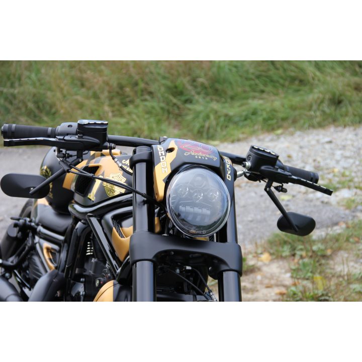 Framlampa V-rod Led Klar/Svart CULT WERK Strålkastare – bild 4