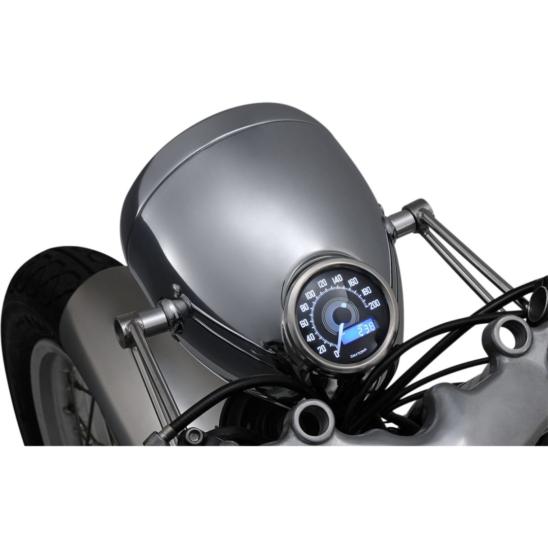 Framlampa Vintage Chrome Klar/Krom DAYTONA Strålkastare