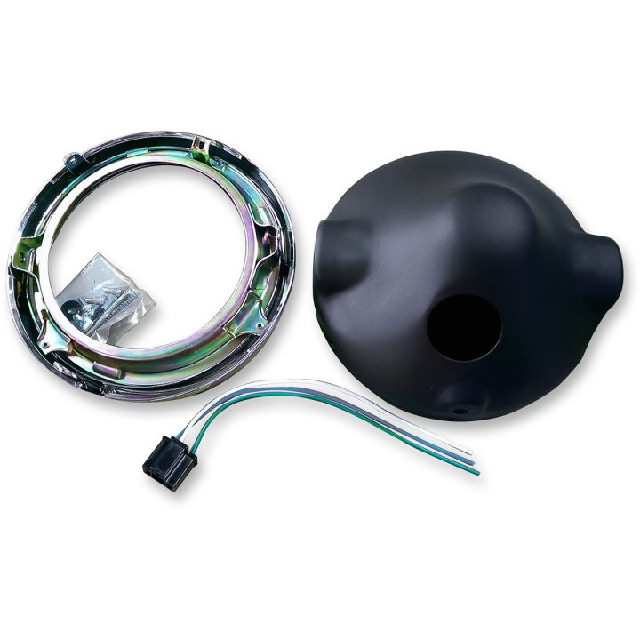 Framlampskåpa 7" Sidomonterad Svart EMGO H/LAMP Z1 STYLE SHELL BLK – bild 3