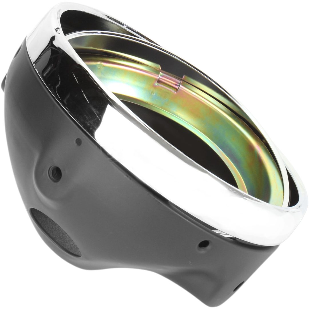 Framlampskåpa 7" Sidomonterad Svart EMGO H/LAMP Z1 STYLE SHELL BLK – bild 2