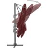 Frihängande parasoll med aluminiumstång vinröd 400x300 cm vidaXL 400 x 300 cm – miniatyr 5