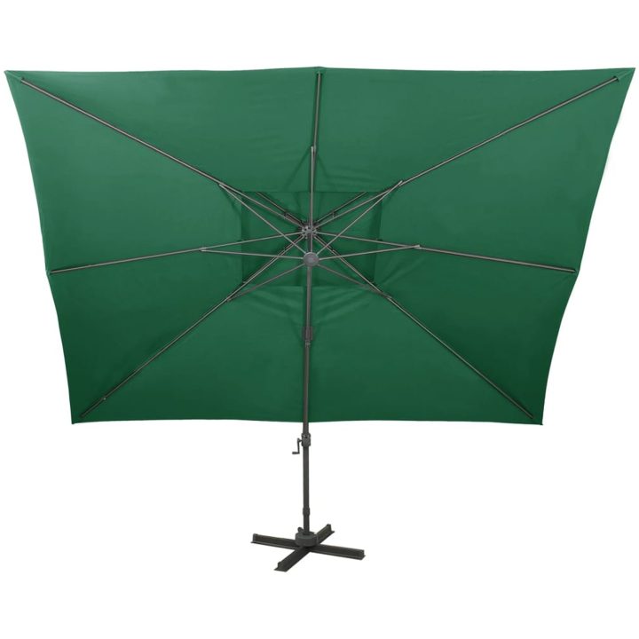 Frihängande parasoll med ventilation grön 400x300 cm vidaXL 300 x 400 cm – bild 3
