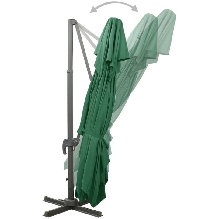Frihängande parasoll med ventilation grön 400x300 cm vidaXL 300 x 400 cm – bild 4