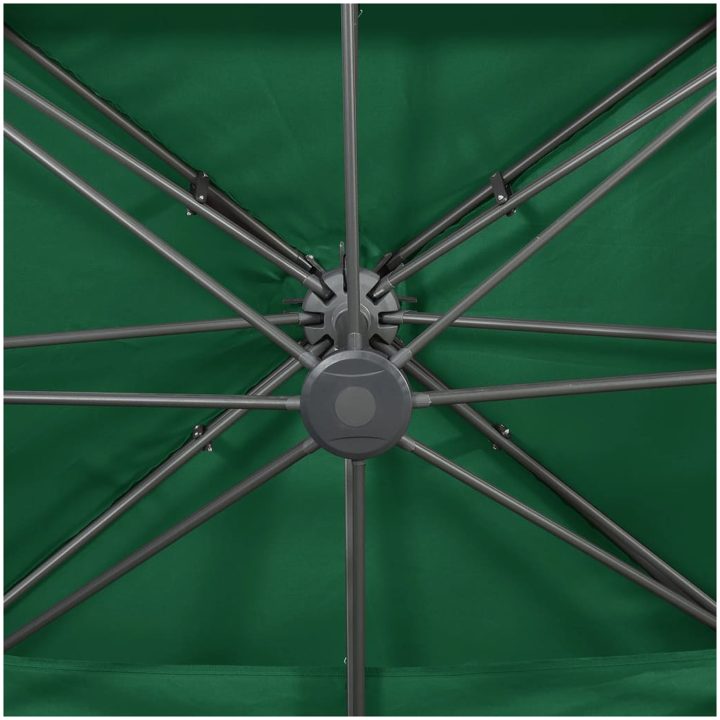 Frihängande parasoll med ventilation grön 400x300 cm vidaXL 300 x 400 cm – bild 7