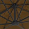 Frihängande trädgårdsparasoll aluminiumstång taupe vidaXL 300 x 300 cm – miniatyr 6