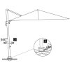 Frihängande trädgårdsparasoll aluminiumstång taupe vidaXL 300 x 300 cm – miniatyr 8