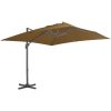 Frihängande trädgårdsparasoll aluminiumstång taupe vidaXL 300 x 300 cm – miniatyr 1