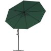 Frihängande trädgårdsparasoll LEDs metallstång grön vidaXL 350 cm – miniatyr 5