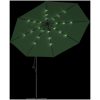 Frihängande trädgårdsparasoll LEDs metallstång grön vidaXL 350 cm – miniatyr 6