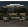 Frihängande trädgårdsparasoll LEDs metallstång sand vidaXL 350 cm – miniatyr 3
