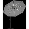 Frihängande trädgårdsparasoll LEDs metallstång sand vidaXL 350 cm – miniatyr 6