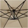 Frihängande trädgårdsparasoll LEDs metallstång taupe vidaXL 350 cm – miniatyr 9