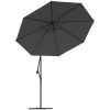Frihängande trädgårdsparasoll LEDs och stålstång antracit vidaXL 300 cm – miniatyr 5