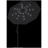Frihängande trädgårdsparasoll LEDs och stålstång svart vidaXL 300 cm – miniatyr 6