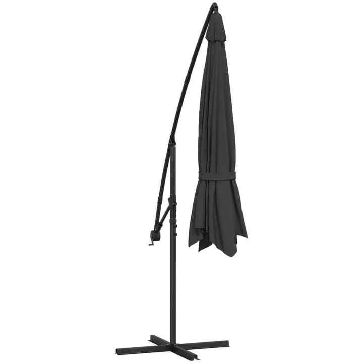 Frihängande trädgårdsparasoll med aluminiumstång 350 cm svart vidaXL – bild 6