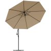 Frihängande trädgårdsparasoll med aluminiumstång 350 cm taupe vidaXL – miniatyr 4