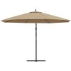 Frihängande trädgårdsparasoll med aluminiumstång 350 cm taupe vidaXL – miniatyr 5