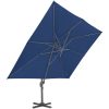 Frihängande trädgårdsparasoll med aluminiumstång azurblå vidaXL 400 x 300 cm – miniatyr 3