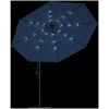 Frihängande trädgårdsparasoll med LEDs azurblå vidaXL 350 cm – miniatyr 6