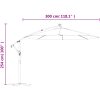 Frihängande trädgårdsparasoll med LEDs och stålstång vinröd vidaXL 300 cm – miniatyr 12