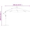 Frihängande trädgårdsparasoll med LEDs och vinröd vidaXL 350 cm – miniatyr 12