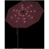 Frihängande trädgårdsparasoll med LEDs och vinröd vidaXL 350 cm – miniatyr 6