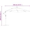 Frihängande trädgårdsparasoll med LEDs svart vidaXL 350 cm – miniatyr 12