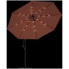 Frihängande trädgårdsparasoll med LEDs terrakotta vidaXL 350 cm – miniatyr 6