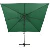 Frihängande trädgårdsparasoll med ventilation grön vidaXL 300 x 300 cm – miniatyr 3