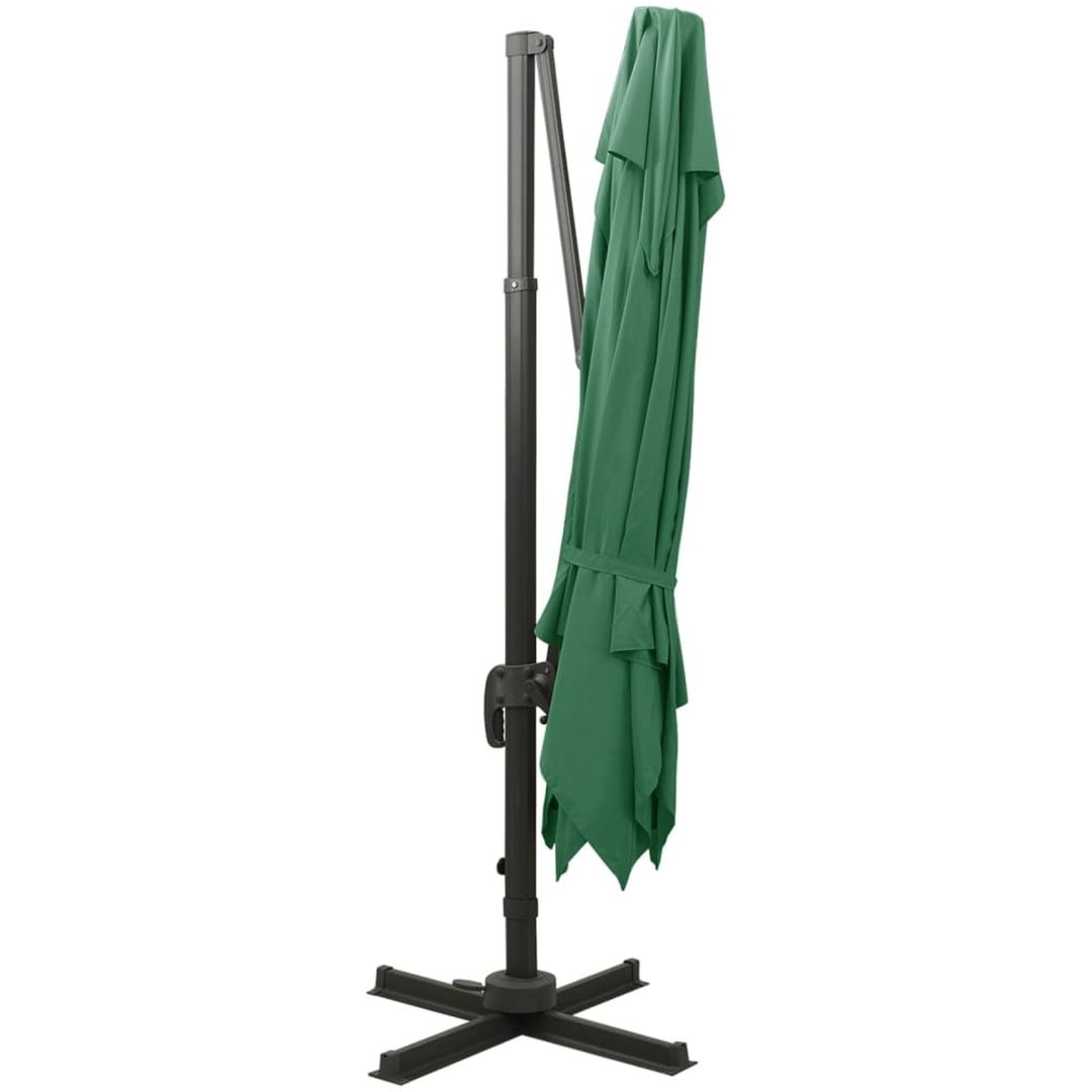 Frihängande trädgårdsparasoll med ventilation grön vidaXL 300 x 300 cm – bild 4