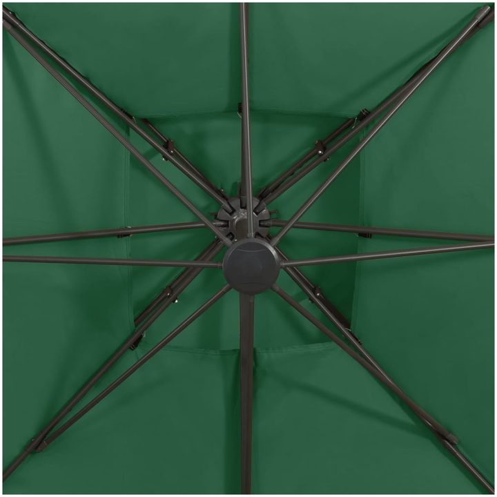 Frihängande trädgårdsparasoll med ventilation grön vidaXL 300 x 300 cm – bild 8