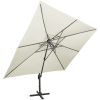 Frihängande trädgårdsparasoll med ventilation sand 400x300 cm vidaXL 300 x 400 cm – miniatyr 2