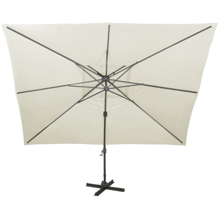 Frihängande trädgårdsparasoll med ventilation sand 400x300 cm vidaXL 300 x 400 cm – bild 3