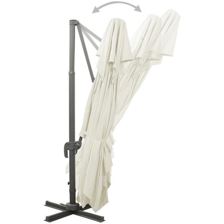 Frihängande trädgårdsparasoll med ventilation sand 400x300 cm vidaXL 300 x 400 cm – bild 4
