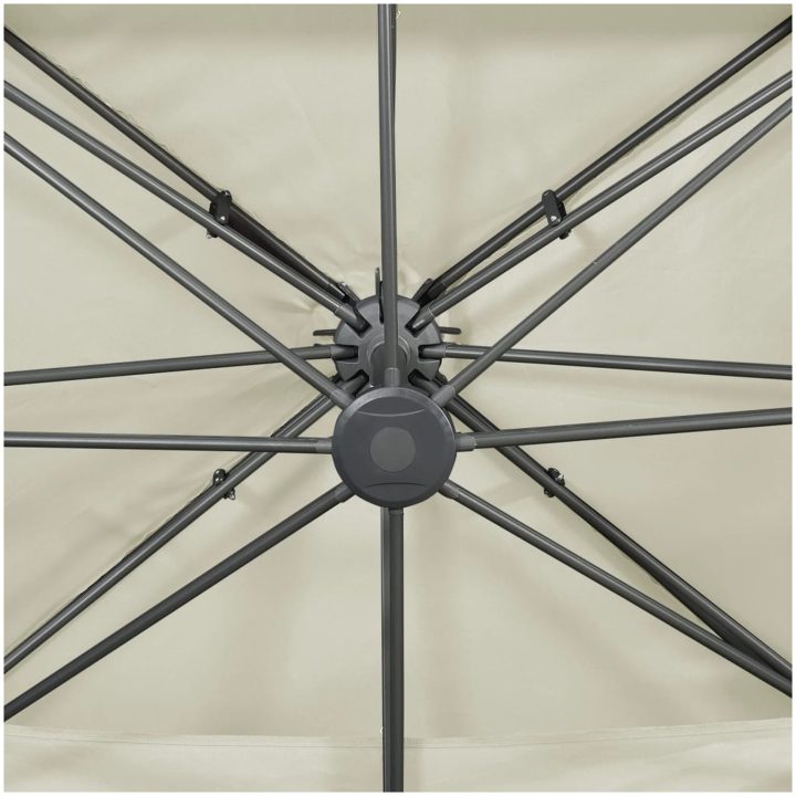 Frihängande trädgårdsparasoll med ventilation sand 400x300 cm vidaXL 300 x 400 cm – bild 7
