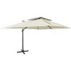 Frihängande trädgårdsparasoll med ventilation sand 400x300 cm vidaXL 300 x 400 cm – miniatyr 1