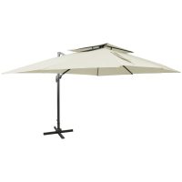 Frihängande trädgårdsparasoll med ventilation sand 400x300 cm vidaXL
