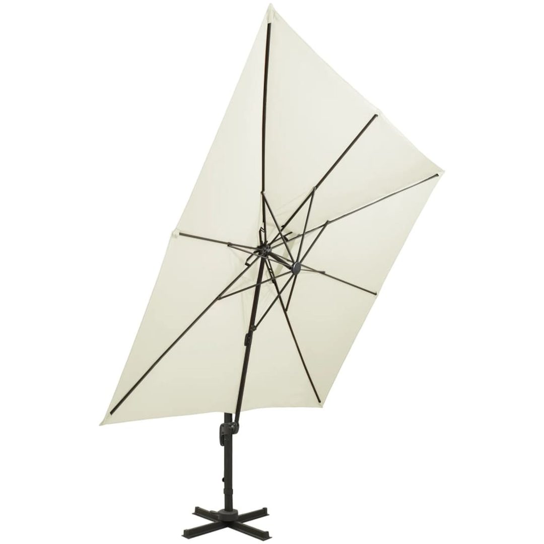 Frihängande trädgårdsparasoll med ventilation sand vidaXL 300 x 300 cm – bild 2