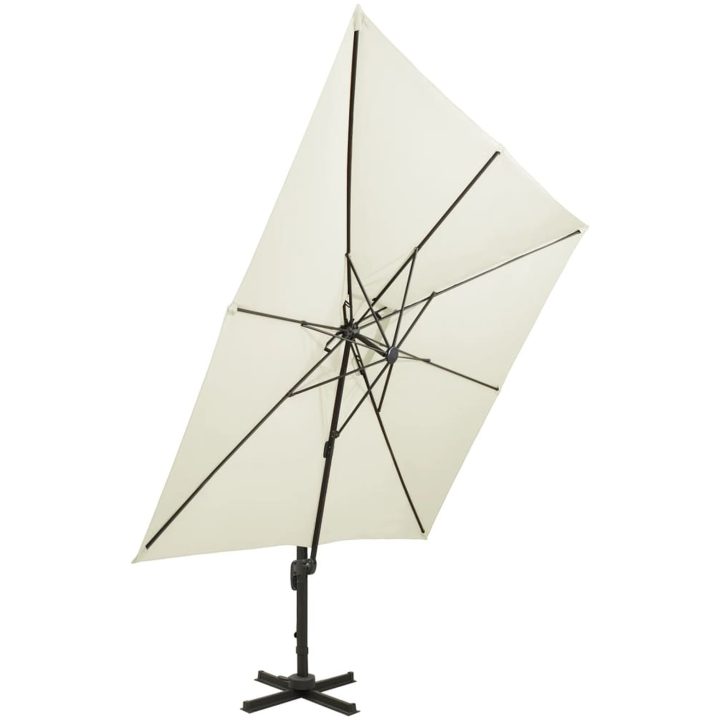 Frihängande trädgårdsparasoll med ventilation sand vidaXL 300 x 300 cm – bild 2
