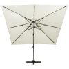 Frihängande trädgårdsparasoll med ventilation sand vidaXL 300 x 300 cm – miniatyr 3