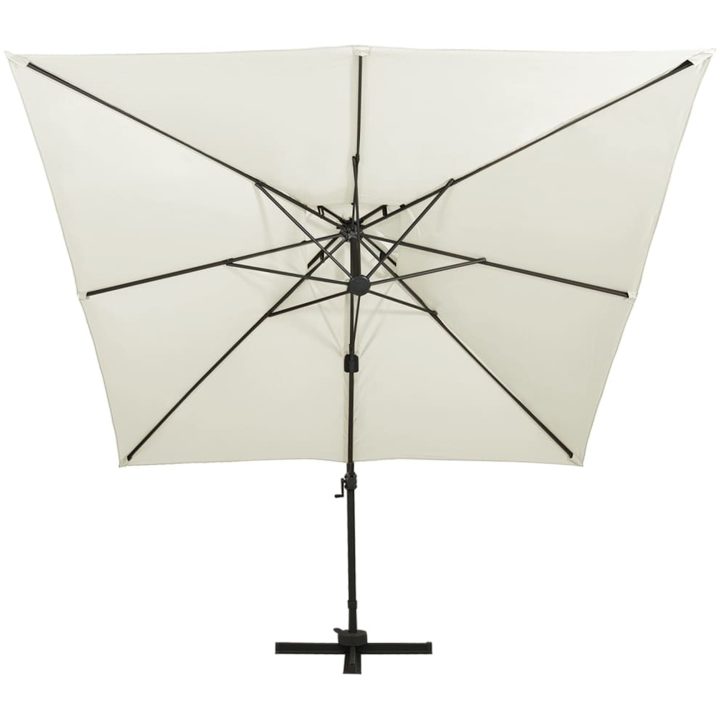 Frihängande trädgårdsparasoll med ventilation sand vidaXL 300 x 300 cm – bild 3