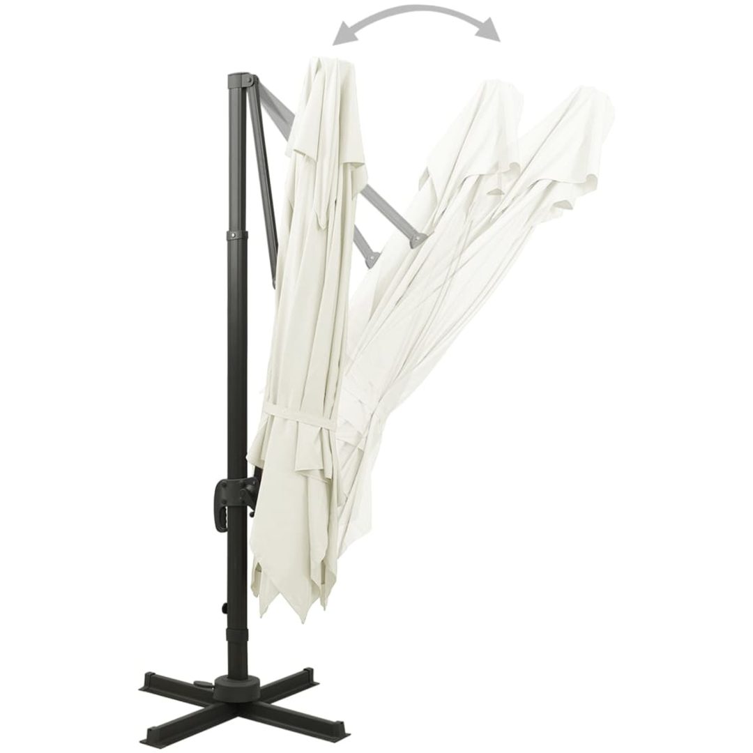 Frihängande trädgårdsparasoll med ventilation sand vidaXL 300 x 300 cm – bild 4