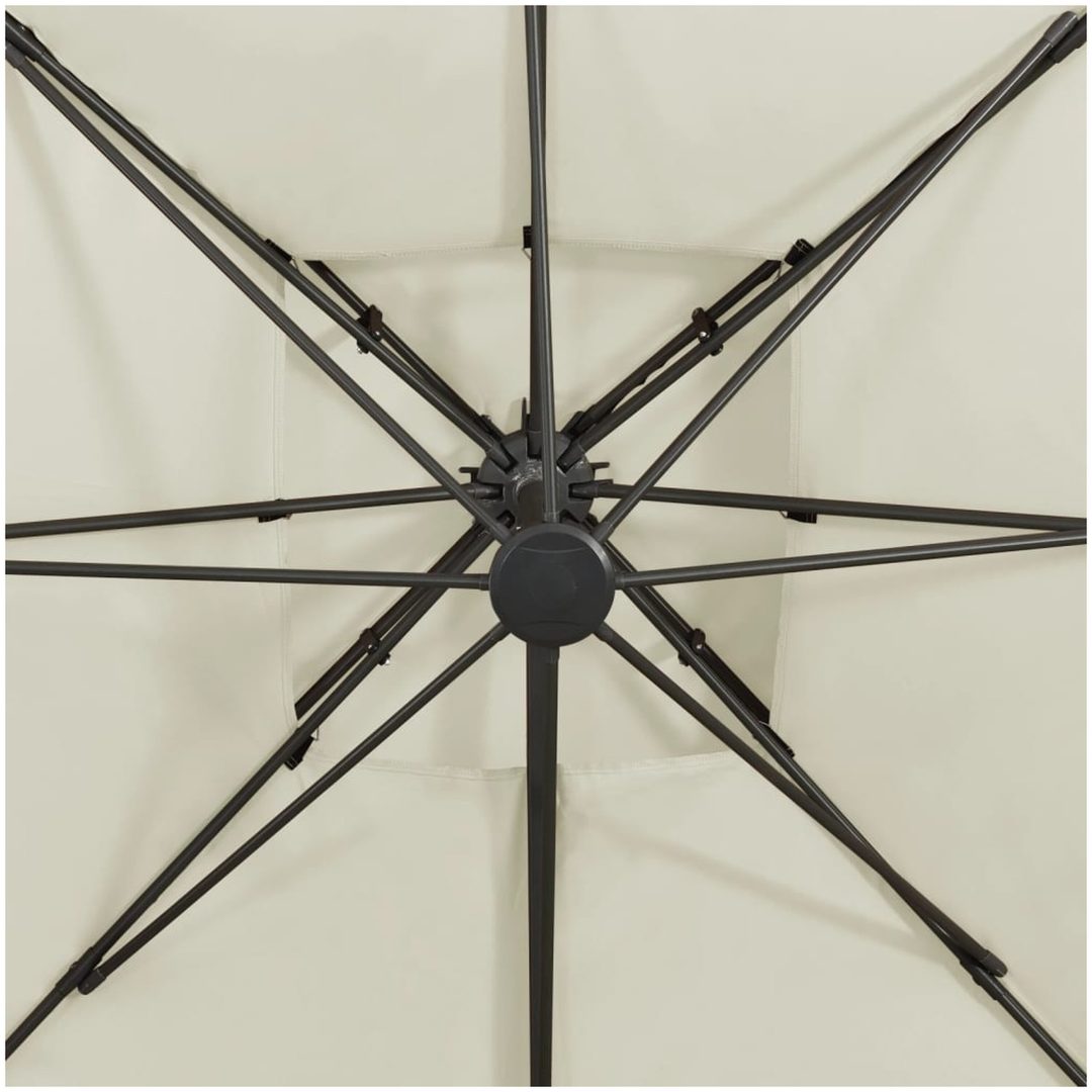 Frihängande trädgårdsparasoll med ventilation sand vidaXL 300 x 300 cm – bild 8