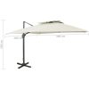 Frihängande trädgårdsparasoll med ventilation sand vidaXL 300 x 300 cm – miniatyr 9