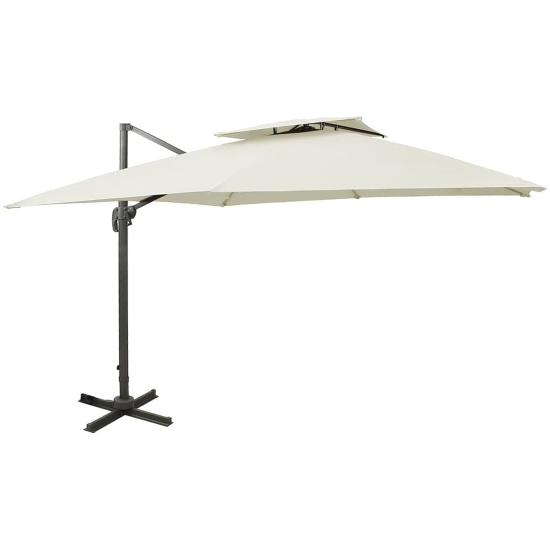 Frihängande trädgårdsparasoll med ventilation sand vidaXL 300 x 300 cm
