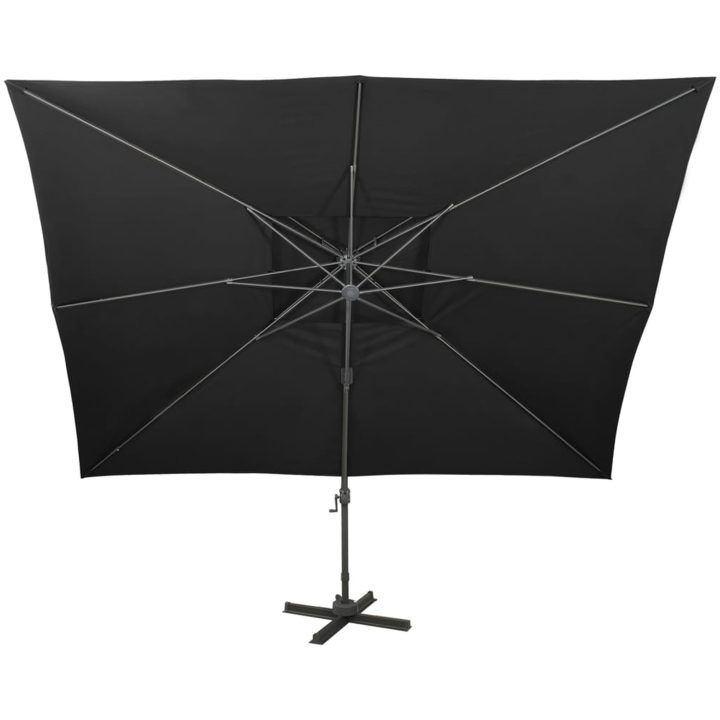 Frihängande trädgårdsparasoll med ventilation svart 400x300 cm vidaXL 300 x 400 cm – bild 3