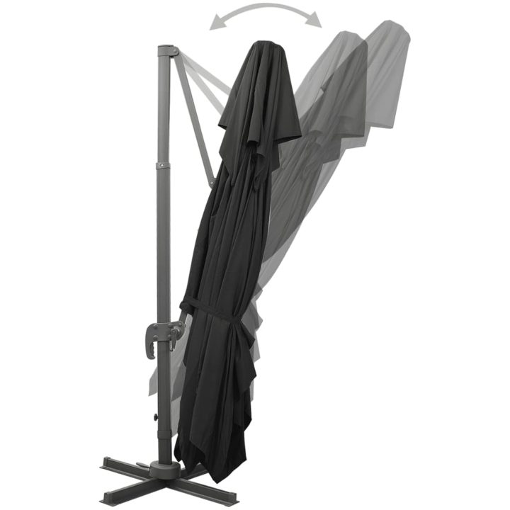 Frihängande trädgårdsparasoll med ventilation svart 400x300 cm vidaXL 300 x 400 cm – bild 5