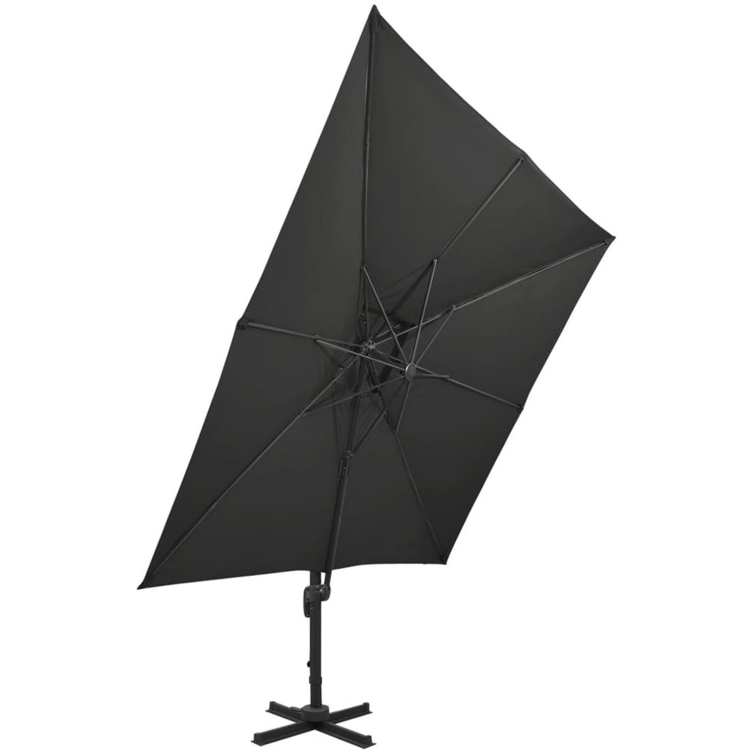 Frihängande trädgårdsparasoll med ventilation svart vidaXL 300 x 300 cm – bild 2