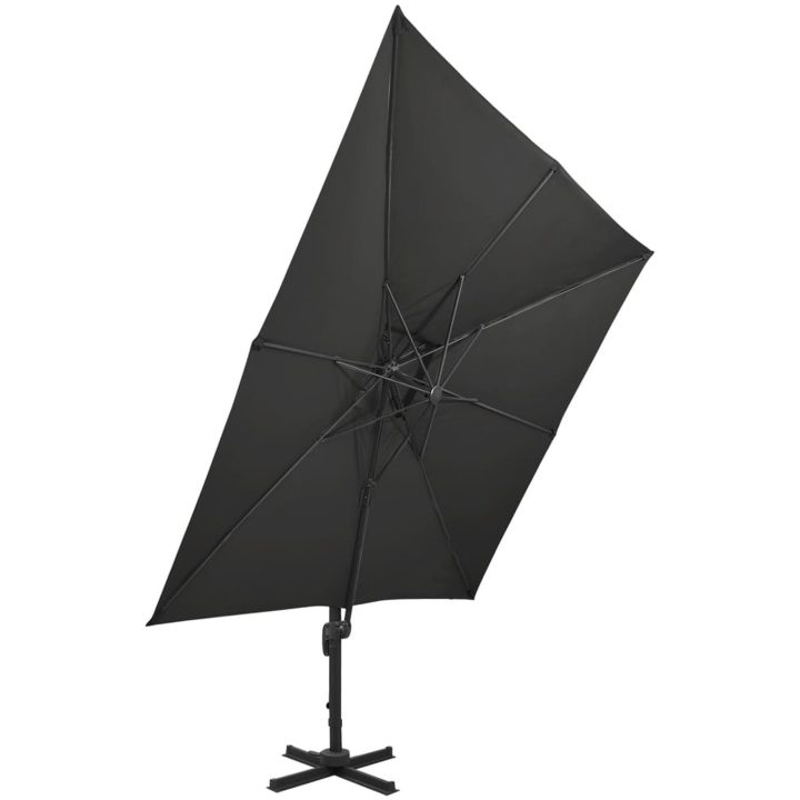 Frihängande trädgårdsparasoll med ventilation svart vidaXL 300 x 300 cm – bild 2